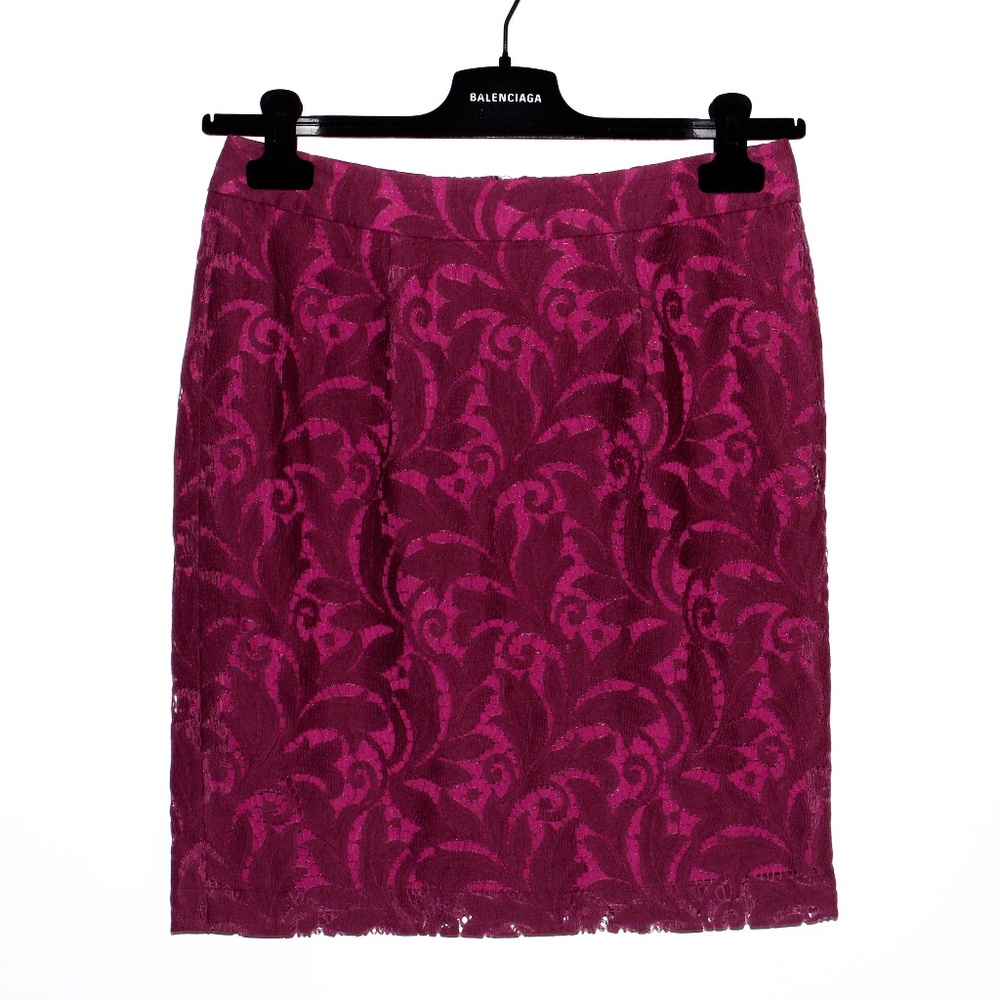 Cabi "Plumberry Frolic" Lace Overlay Skirt